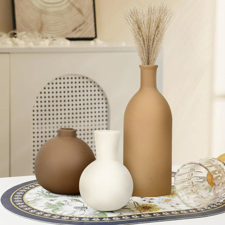 Sanmadrola Ceramic Vase Set for Flowers, Farmhouse Vases Home Decor Pottery Vases for Pampas Gras... | Walmart (US)