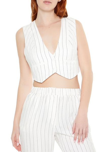 Pinstriped Cropped Vest | Forever 21