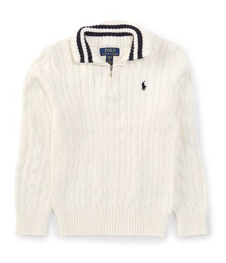 Polo Ralph Lauren Big Boys 8-20 Long Sleeve Quarter-Zip Cable-Knit Sweater | Dillard's | Dillard's