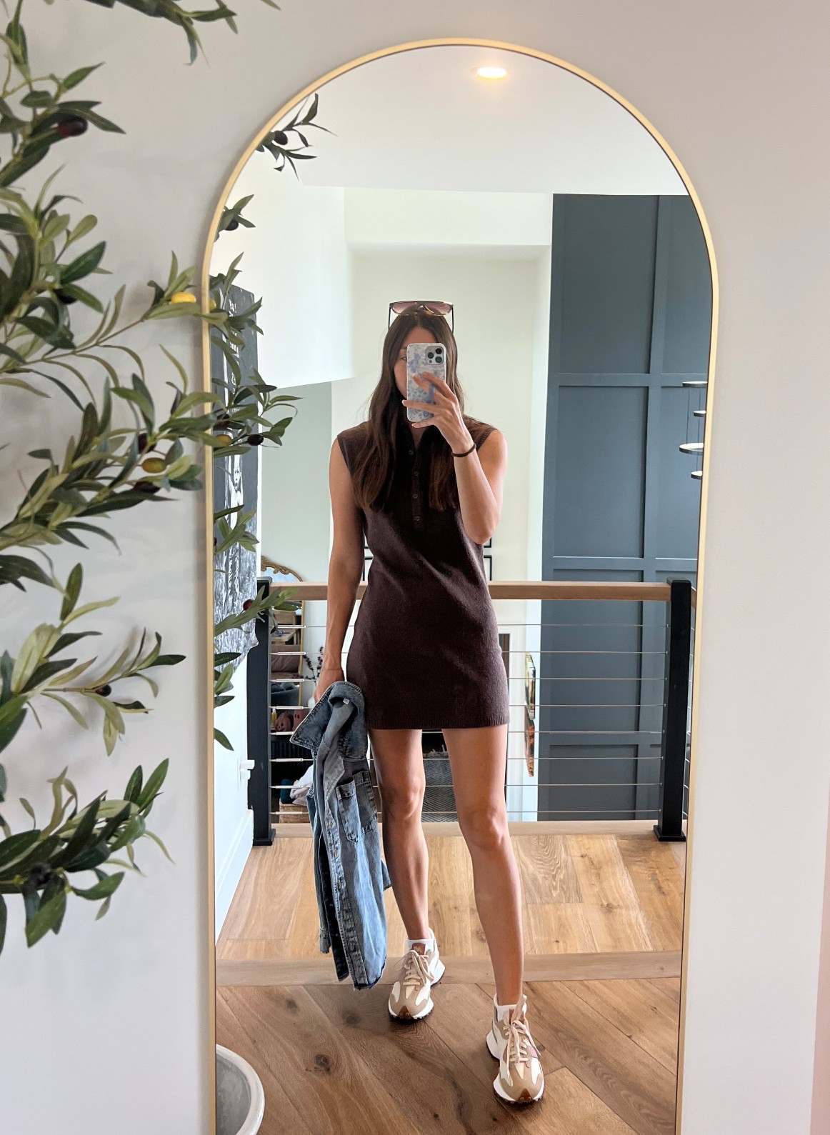 Sweater dress brown. Stripes. New balance neutral shoes. Time and try denim Walmart. Target   Fall style 

#LTKOver40 #LTKActive #LTKFindsUnder50