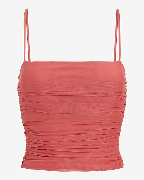 Body Contour Mesh Cropped Cami With Removeable Cups | Express