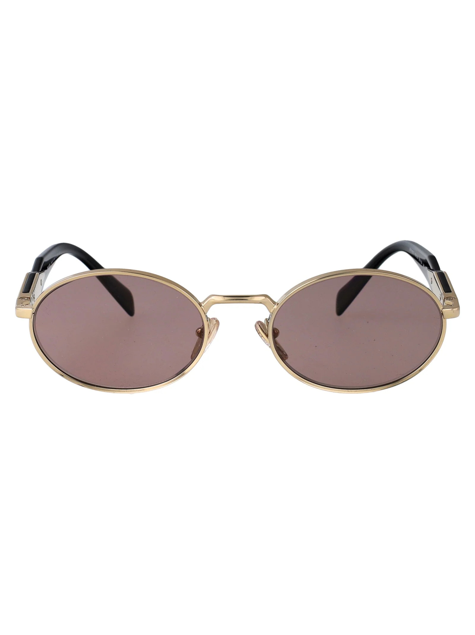 Prada 0PR Oval Metal Frame Sunglasses — Gold | Italist Inc.