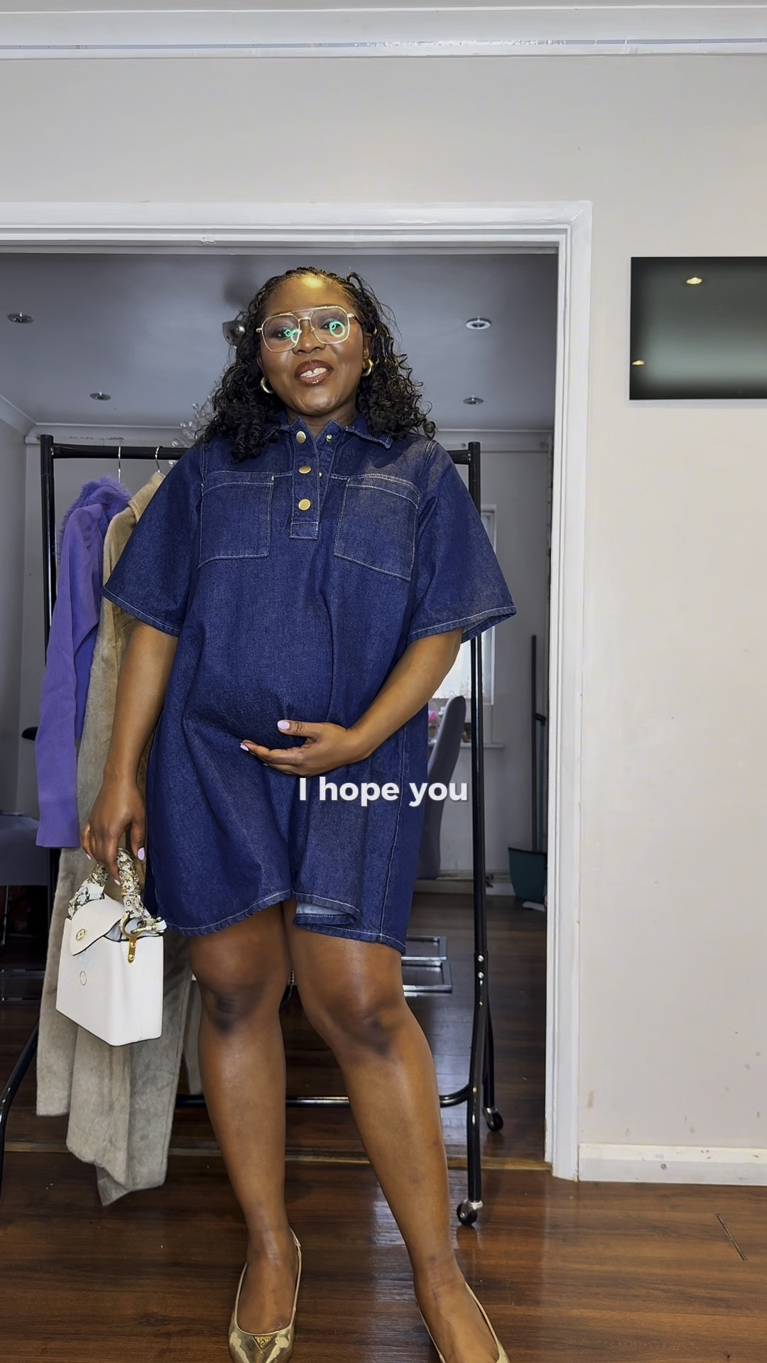 Styling the bump, denim dress, pregnancy style 

#LTKuk #LTKmaternity #LTKmidsize