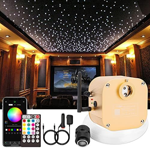 CHINLY 16W Twinkle 550pcs 13.1ft 0.03in RGBW Bluetooth APP/Remote LED Fiber Optic Star Ceiling Light | Amazon (US)