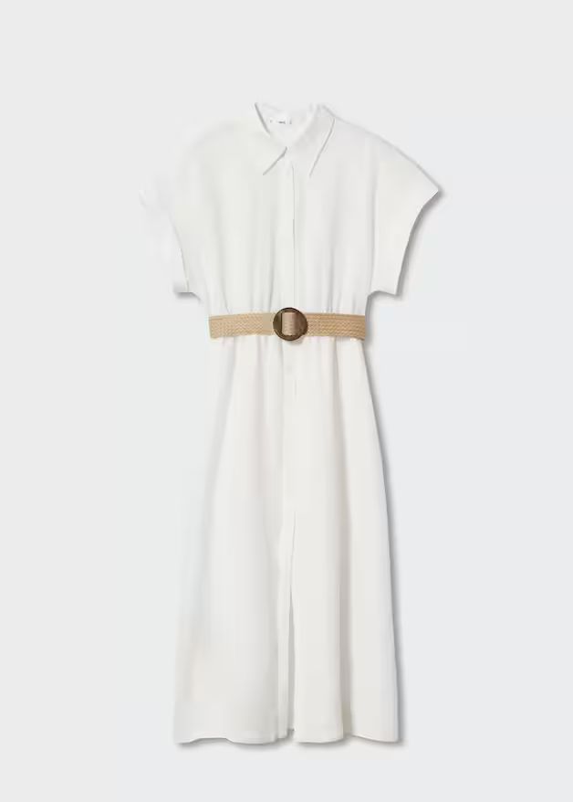 100% linen shirty dress | MANGO (UK)