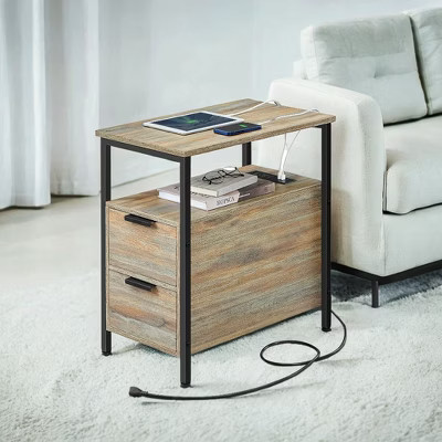 Night Stand Slim Night Stand Narrow Nightstand Narrow Nightstand With Charging Station Side Table With Storage Bedside Table Side Table | Target