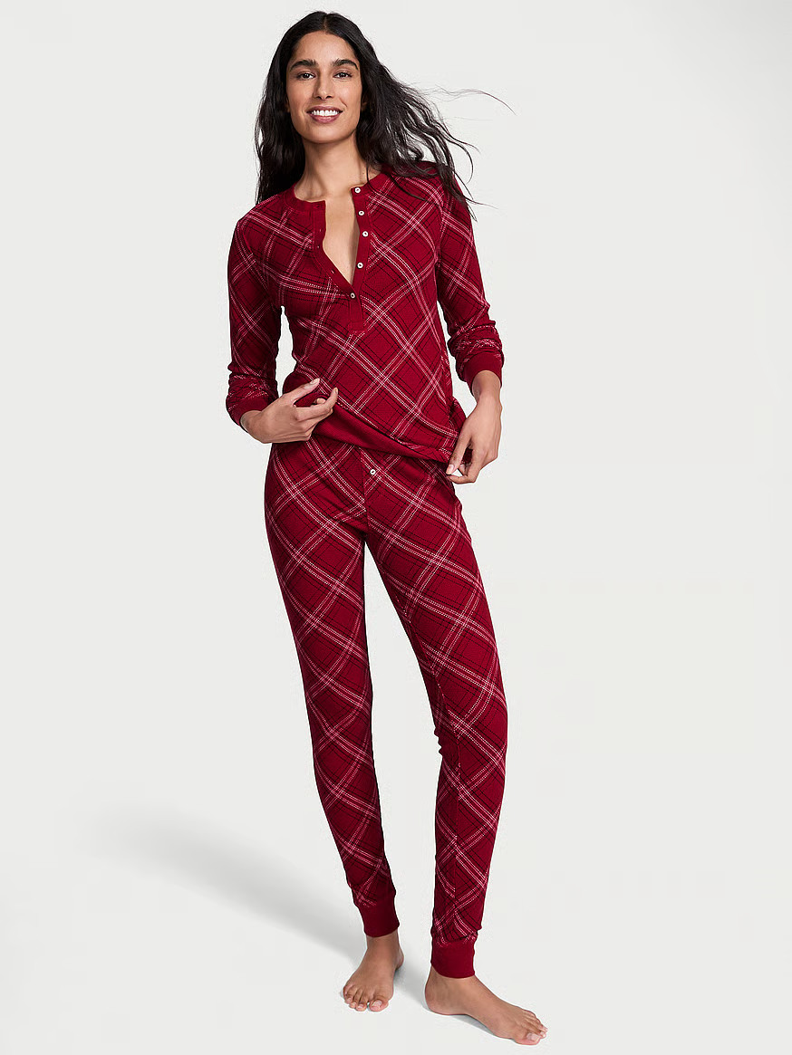 Buy Soft Thermal Henley Long Pajama Set, Print - Order Pajamas Sets online - Victoria's Secret US | Victoria's Secret (US / CA )