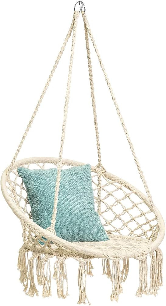 Hammock Swing Chair for 2-9 Years Old Kids,Handmade Knitted Macrame Hanging Swing Chair for Indoo... | Amazon (US)