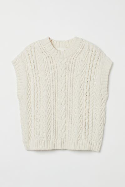Cable-knit sweater vest | H&M (UK, MY, IN, SG, PH, TW, HK)