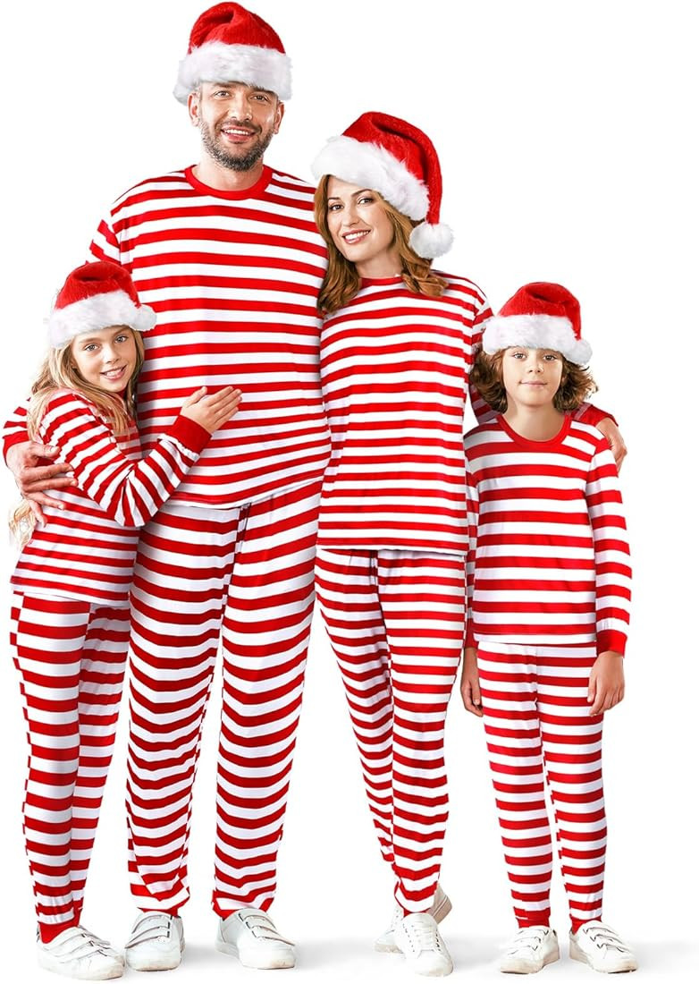 Liitrsh Matching Family Christmas Pajamas Set striped Pajamas Classic Sleepwear Loungewear Xmas H... | Amazon (US)