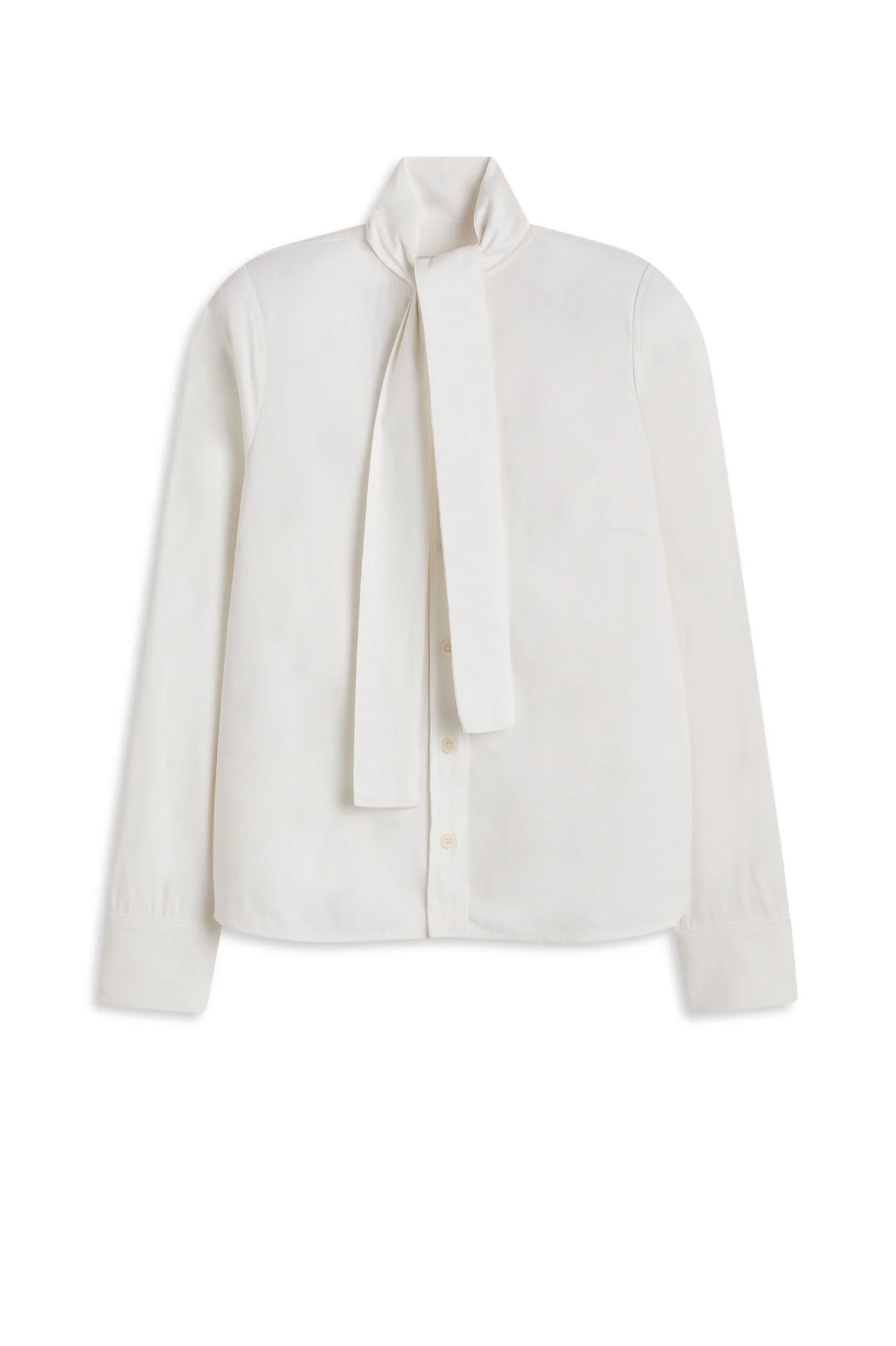 SOFT TIE NECK SHIRT - WHITE - Scanlan Theodore | Scanlan Theodore