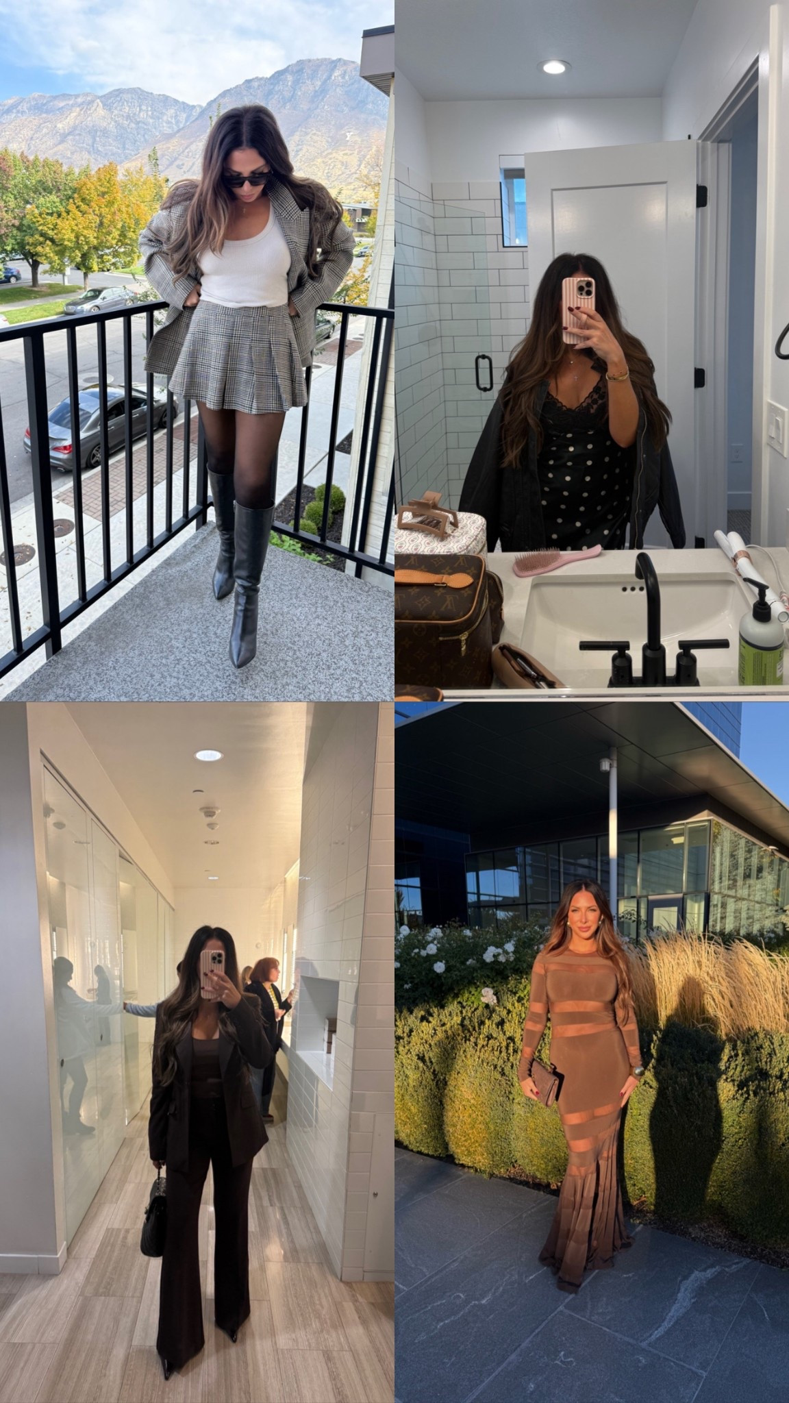 Fall outfits roundup!!

Mesh brown gown in S
Amazon Botegga bag “e suede brown"

Brown suit
Blazer - small (oversized)
Pants - 6
Tank - small 
Amazon heels TTS

Polka dot dress M 
Leather jacket L

Small blazer
Medium skirt
TTS boots 


#LTKTall #LTKStyleTip #LTKSeasonal #LTKWorkwear
