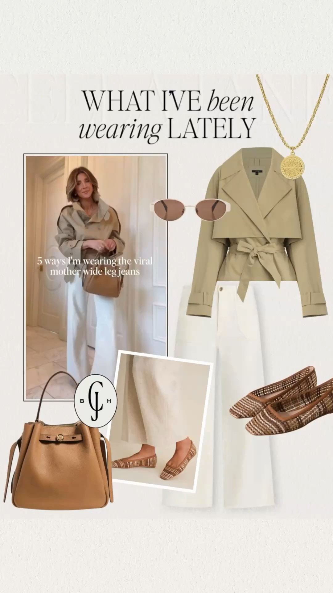 The viral wide leg mother jeans styled for spring