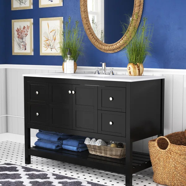 Laury 48'' Single Bathroom Vanity with Engineered Marble Top | Wayfair North America