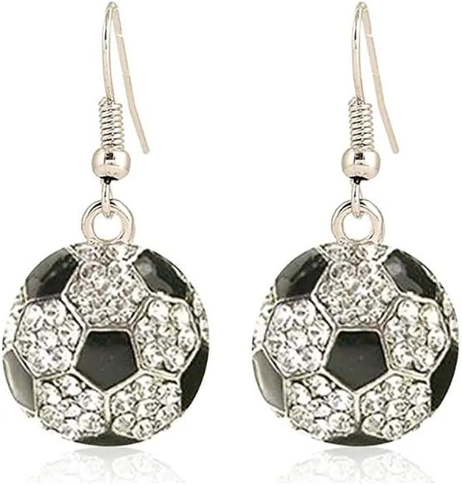 Classic Baseball Cubic Zirconia Basketball Volleyball Football Soccer Sports Earrings Stud Posts ... | Amazon (US)