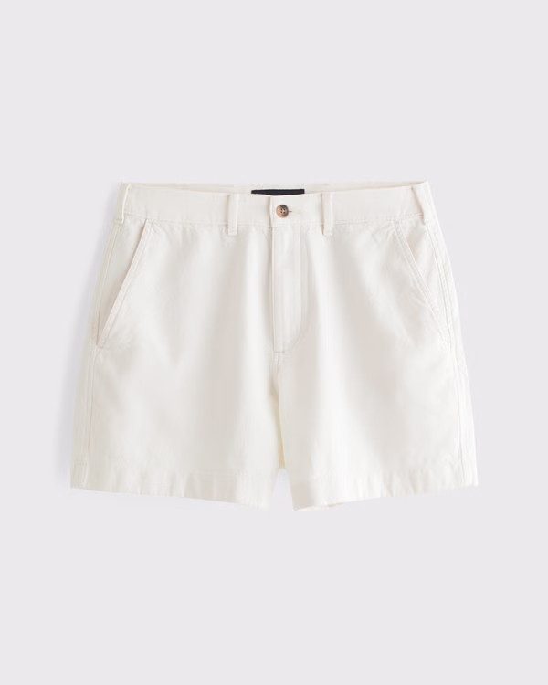Men's Linen-Blend Plainfront Short | Men's Bottoms | Abercrombie.com | Abercrombie & Fitch (US)