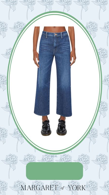 Fav new denim, comfortable, mother denim, wide leg crop, cute with loafers or clogs 

#LTKstyletip