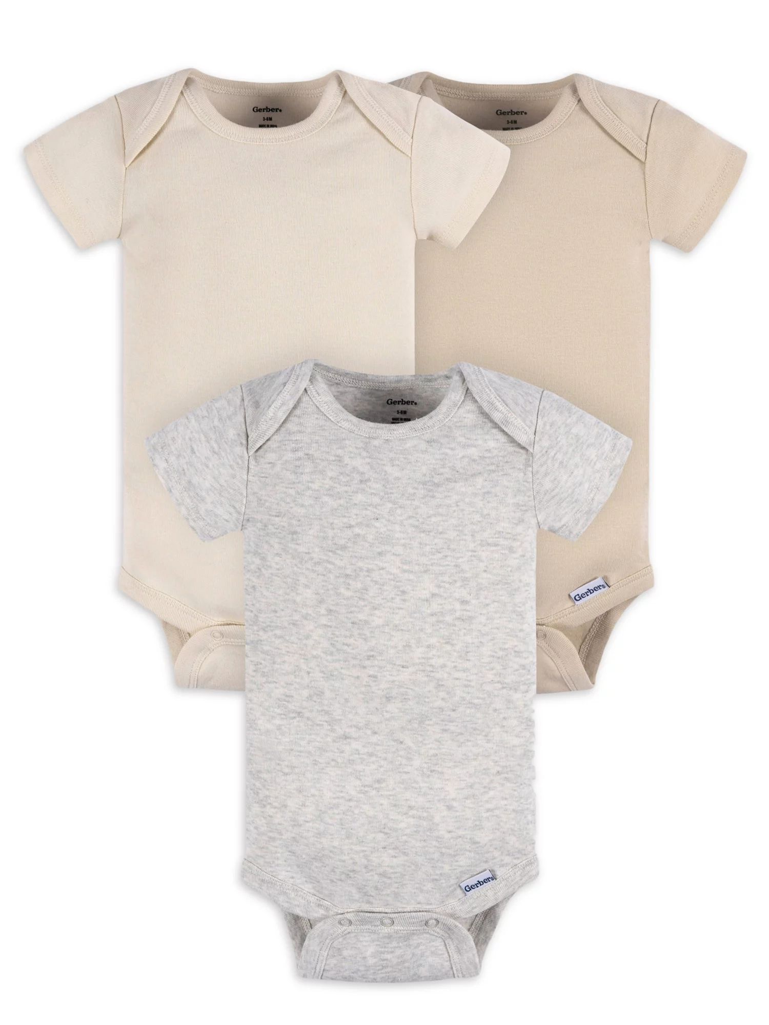 Gerber Baby Boy or Girl Casual Unisex Short Sleeve Bodysuits, 3-Pack, Sizes Preemie - 24 Months | Walmart (US)