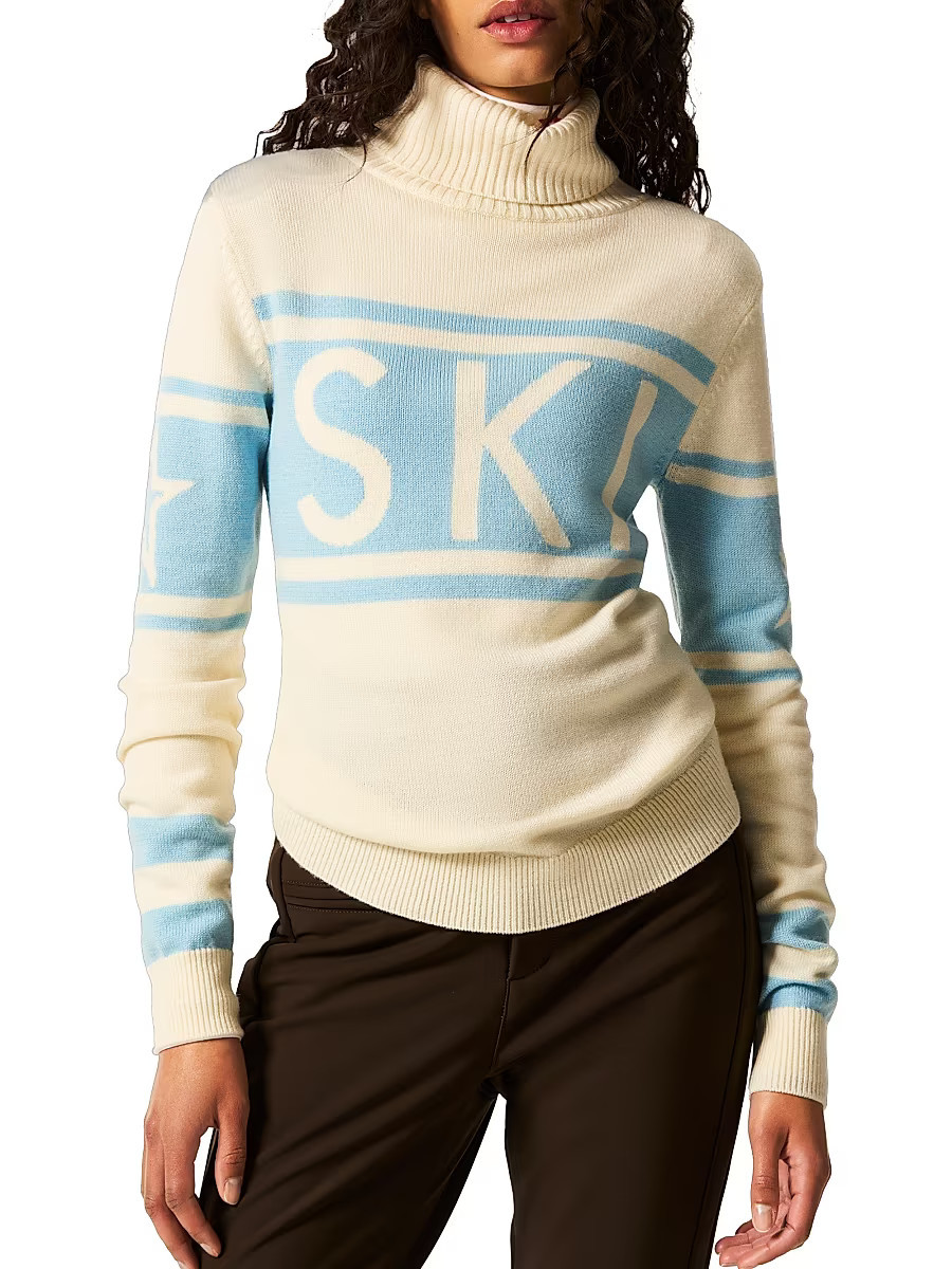 Women's "Ski" Wool Turtleneck Sweater - Snow White Light Blue - Size Large | Saks Fifth Avenue