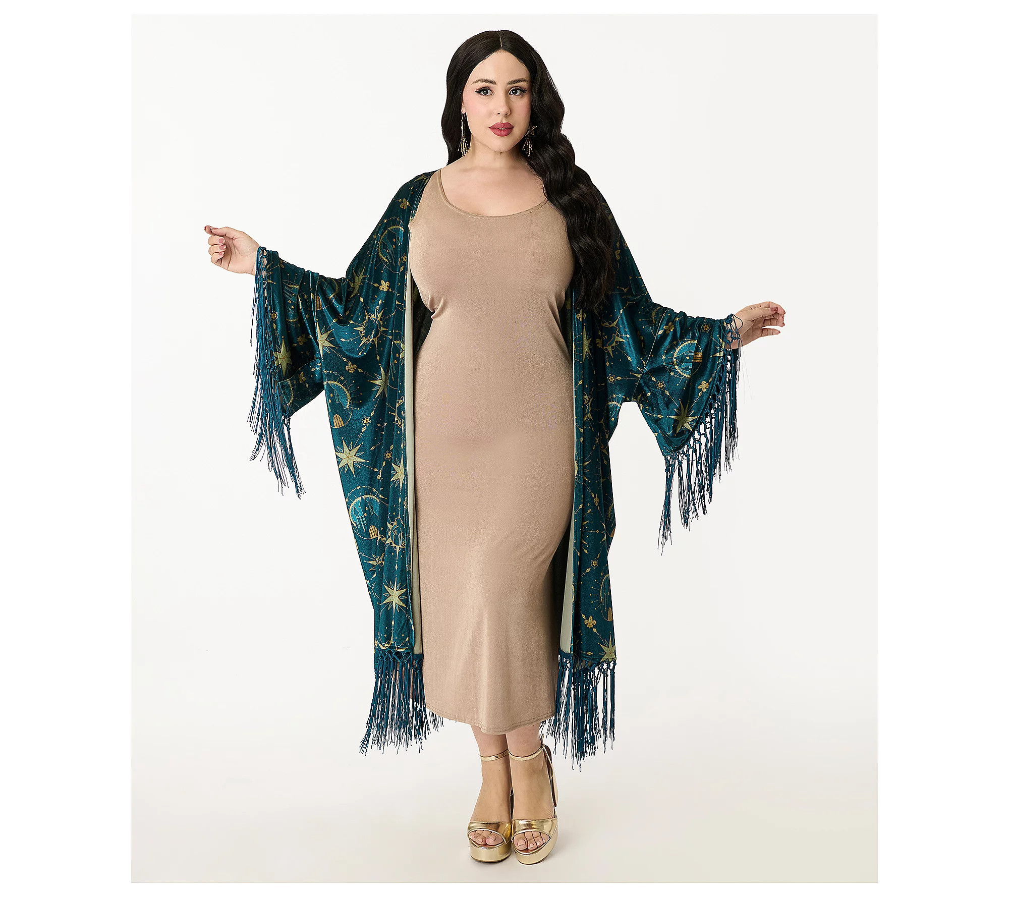 Disney Princess Collection by Unique Vintage Fr inge Kimono | QVC