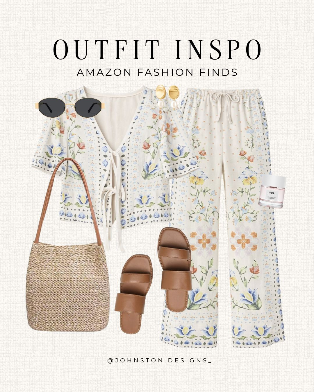 Outfit spring inspo. 🤍 


Amazon fashion, spring outfit, floral set, matching set, resort wear, vacation outfit, brunch look, feminine style, neutral outfit, everyday chic, comfy outfit, casual elegance, warm weather style, affordable fashion, look for less. 

 #LTKootd #LTKSeasonal #LTKTravel