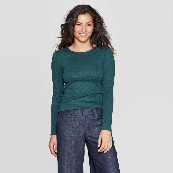 Women's Regular Fit Long Sleeve Crewneck T-Shirt - A New Day™ | Target