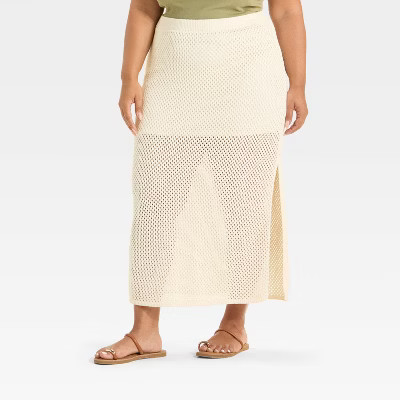 Women's Maxi Sweater Skirt - Universal Thread™ Cream 4X | Target