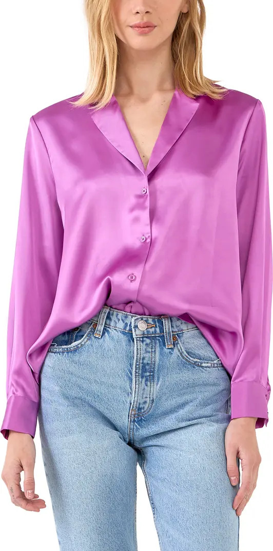 Satin Button-Up Blouse | Nordstrom