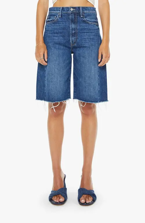 MOTHER The Half-Pipe Frayed High Waist Bermuda Shorts in Did You Bring Me Anything at Nordstrom, Size 29 | Nordstrom