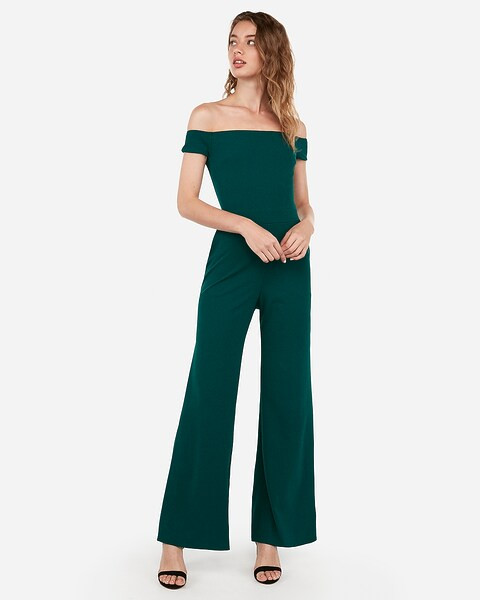 off the shoulder wide leg jumpsuit | Express