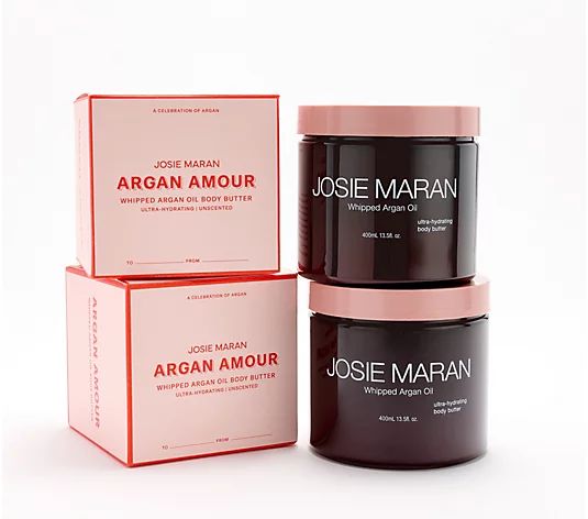 Josie Maran Spread Joy Whipped Argan Body Butter Duo with Gift Boxes - QVC.com | QVC