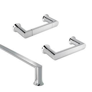 Genta LX 3-Piece Bath Hardware Set with 24 in. Towel Bar, Hand Towel Bar, and Toilet Paper Holder... | The Home Depot