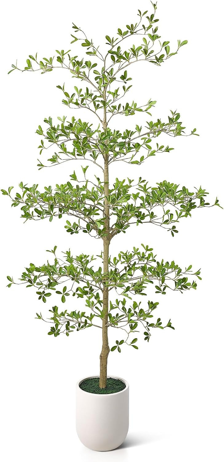 VeriNatural 8FT Artificial Black Olive Tree Indoor with White Planter – Tall Luxury Faux Olive ... | Amazon (US)