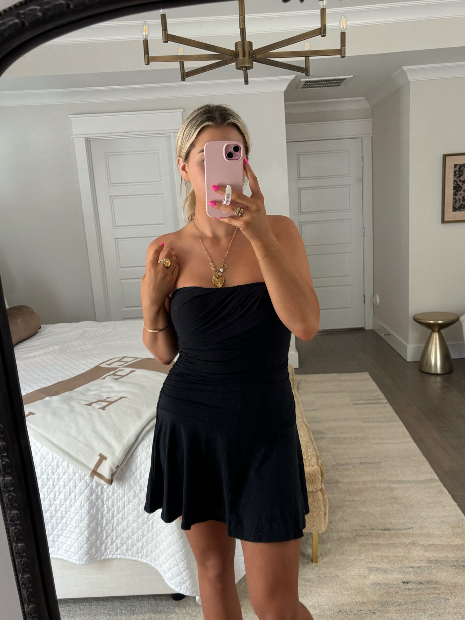 Abercrombie black mini dress, wearing a medium 

#LTKU #LTKFindsUnder100 #LTKMidsize