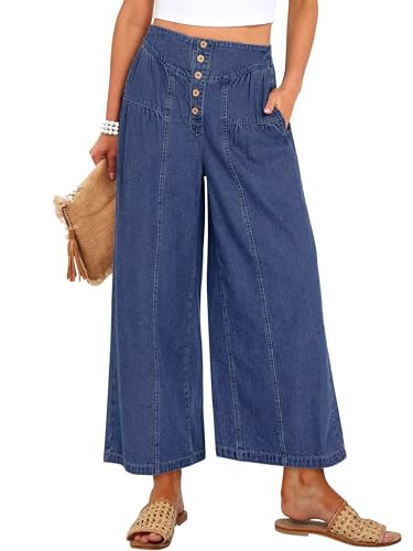 ANRABESS Womens Wide Leg Barrel Jeans 2026 Fashion Spring Baggy High Waisted Trendy Cropped Flowy... | Amazon (US)