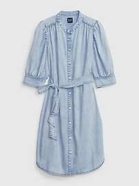 LENZING™ TENCEL™ Lyocell Puff Sleeve Denim Shirtdress with Washwell | Gap (US)