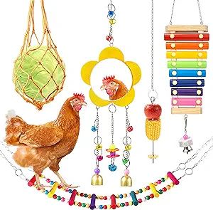 Woiworco 5 Packs Chicken Toys, Chicken Xylophone Toy for hens, Chicken Mirror Toys, Chicken Ladde... | Amazon (US)