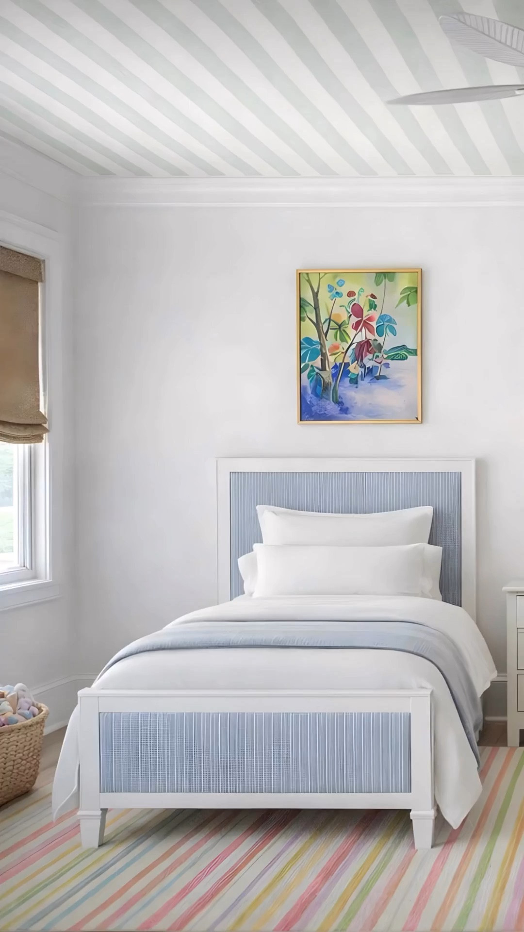 A twin room for sisters at a client beach house! So fun with this wallpaper ceiling pop! 

#LTKdayinmylife #LTKHome #LTKSaleAlert