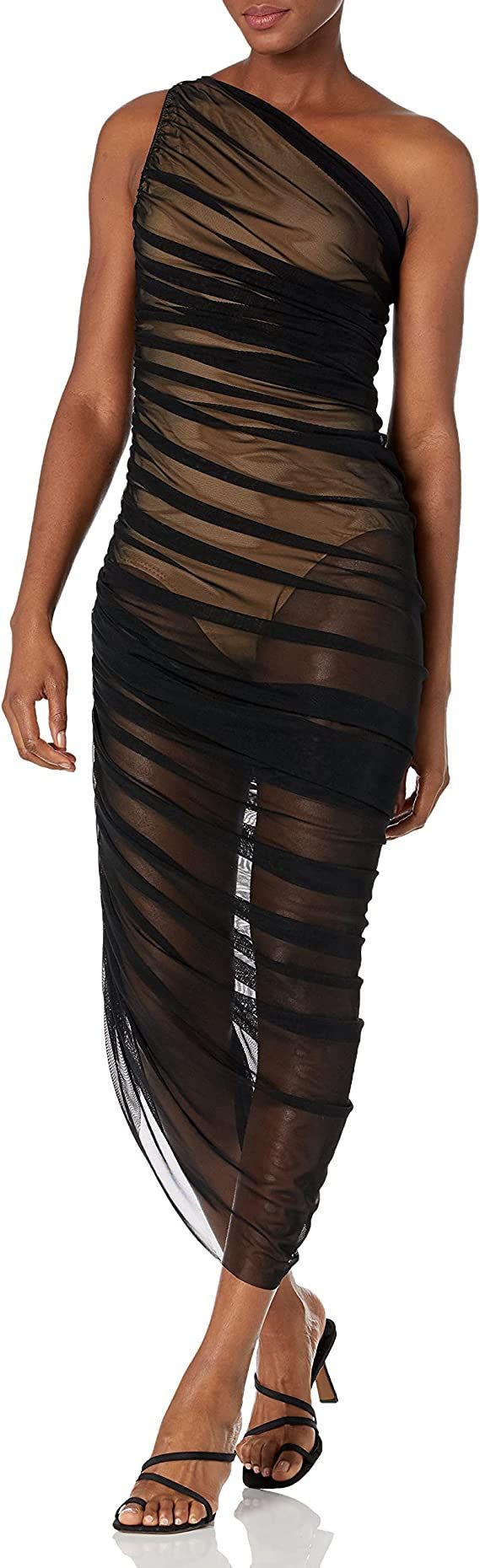 Amazon.com: Norma Kamali womens Diana Gown Cocktail Dress, Black Mesh, Small US : Clothing, Shoes... | Amazon (US)
