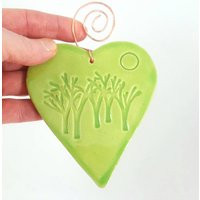 Wall Heart, Ceramic Heart Ornament, Hearts, Wall Hanging Tree Art, Pottery Anniversary Gifts | Etsy (US)