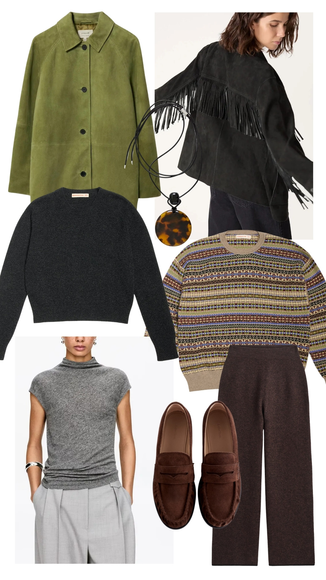 The Style Edit: Suede Jackets and loafers, knitwear, green and fringe jackets.

#LTKspring #LTKstyletip #LTKwinter