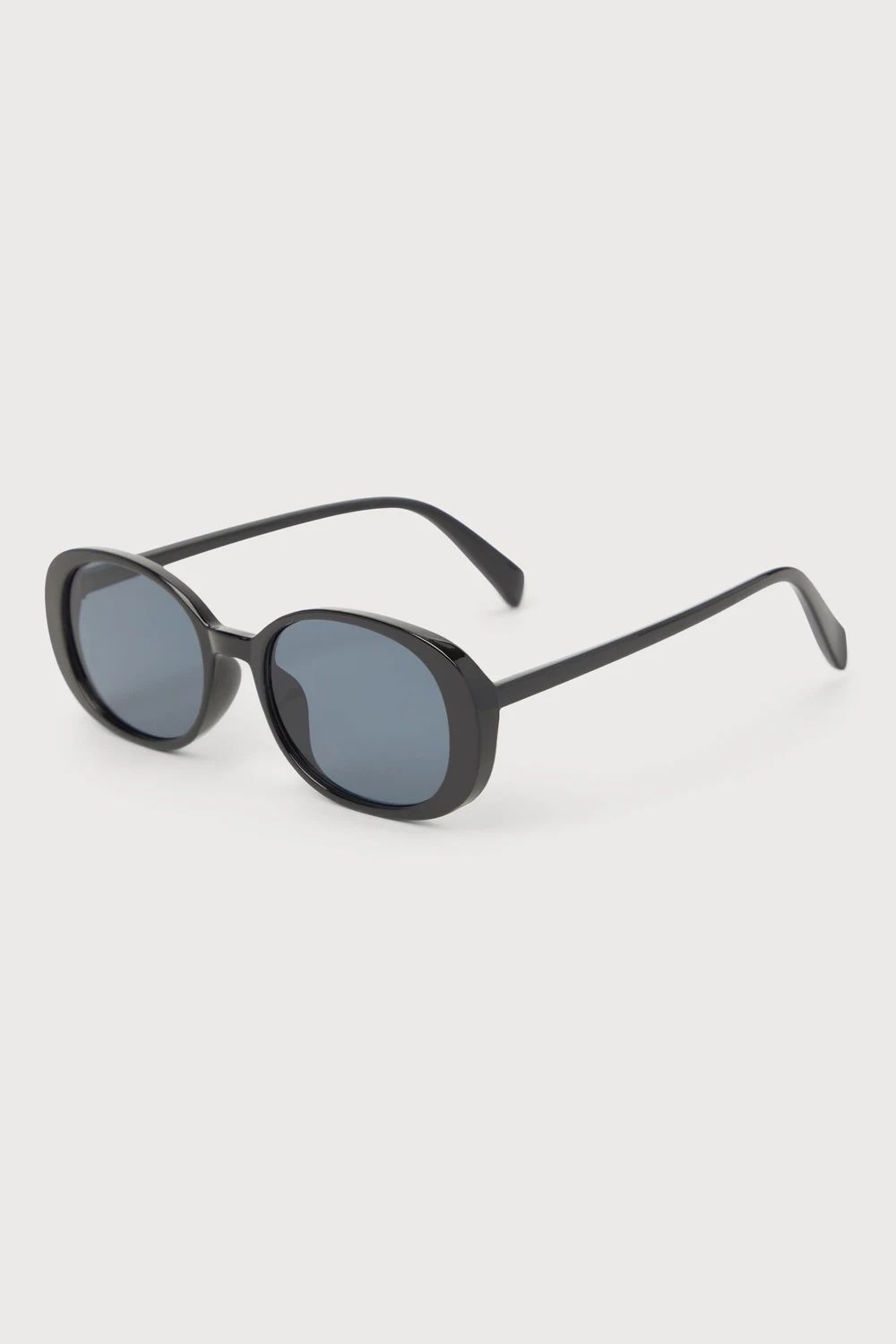 Posh Sensation Black Oval Sunglasses | Lulus (US)