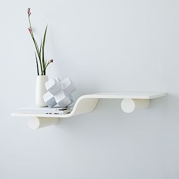 Geometric Angled Wall Shelf - White | West Elm (US)