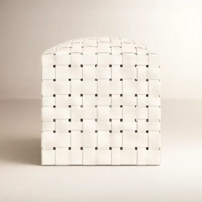 Halcyon Handwoven Genuine Leather Ottoman | Wayfair North America