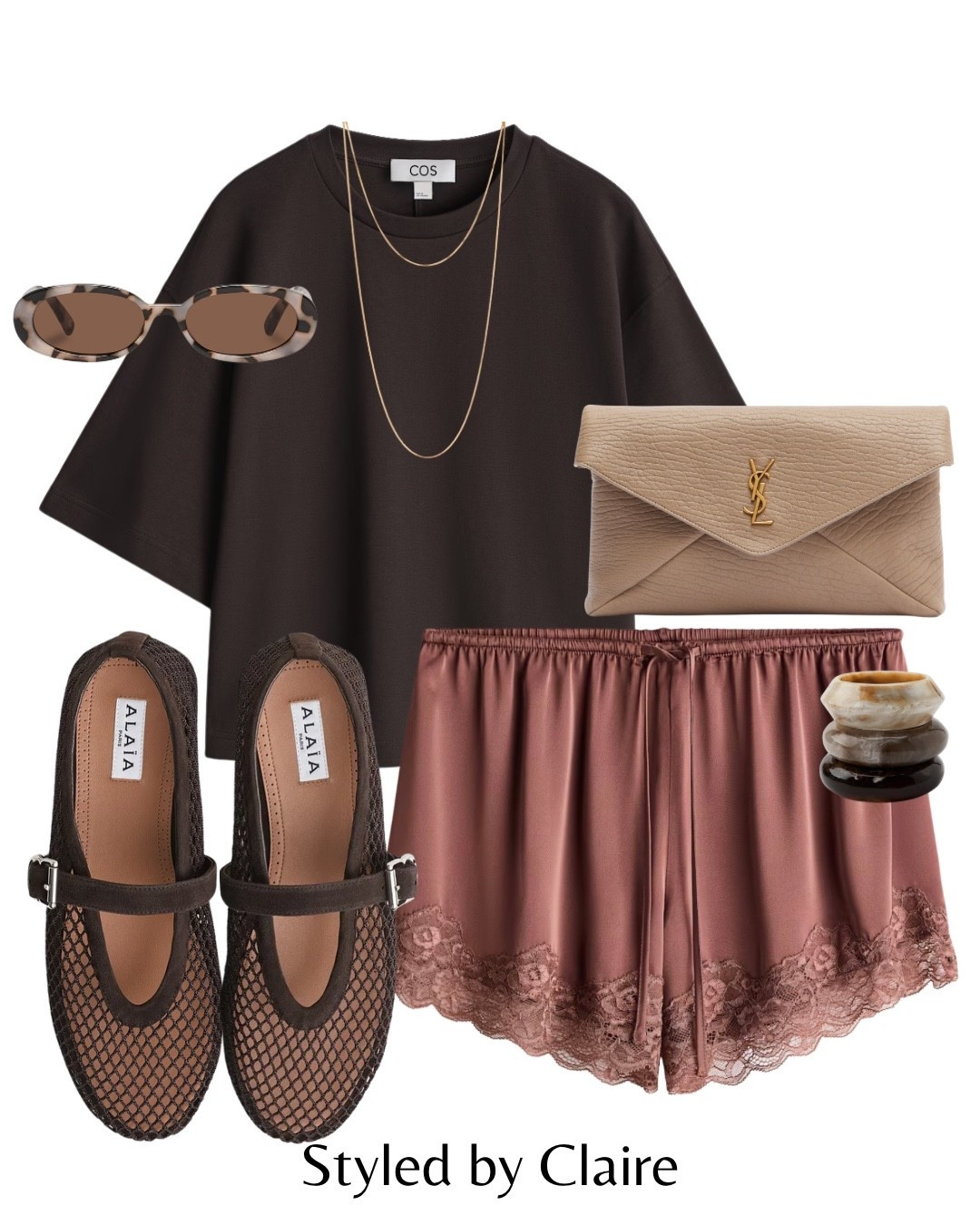 DUSTY PINK SATIN LACE SHORTS🌸
Tags: new in H&M mini shorts ysl clutch bag leather mesh ballet ballerina flats cos boxy tshirt chocolate brown Le specs sunglasses gold long necklace resin bracelets fashion holiday vacation city break inspo outfit ideas cool girl chic women’s style Barcelona Ibiza Dubai 

#LTKsummer #LTKstyletip #LTKshoes