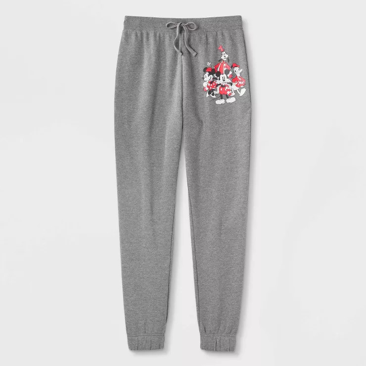 Adult Disney Mickey Mouse Graphic Jogger Pants - Charcoal Gray | Target