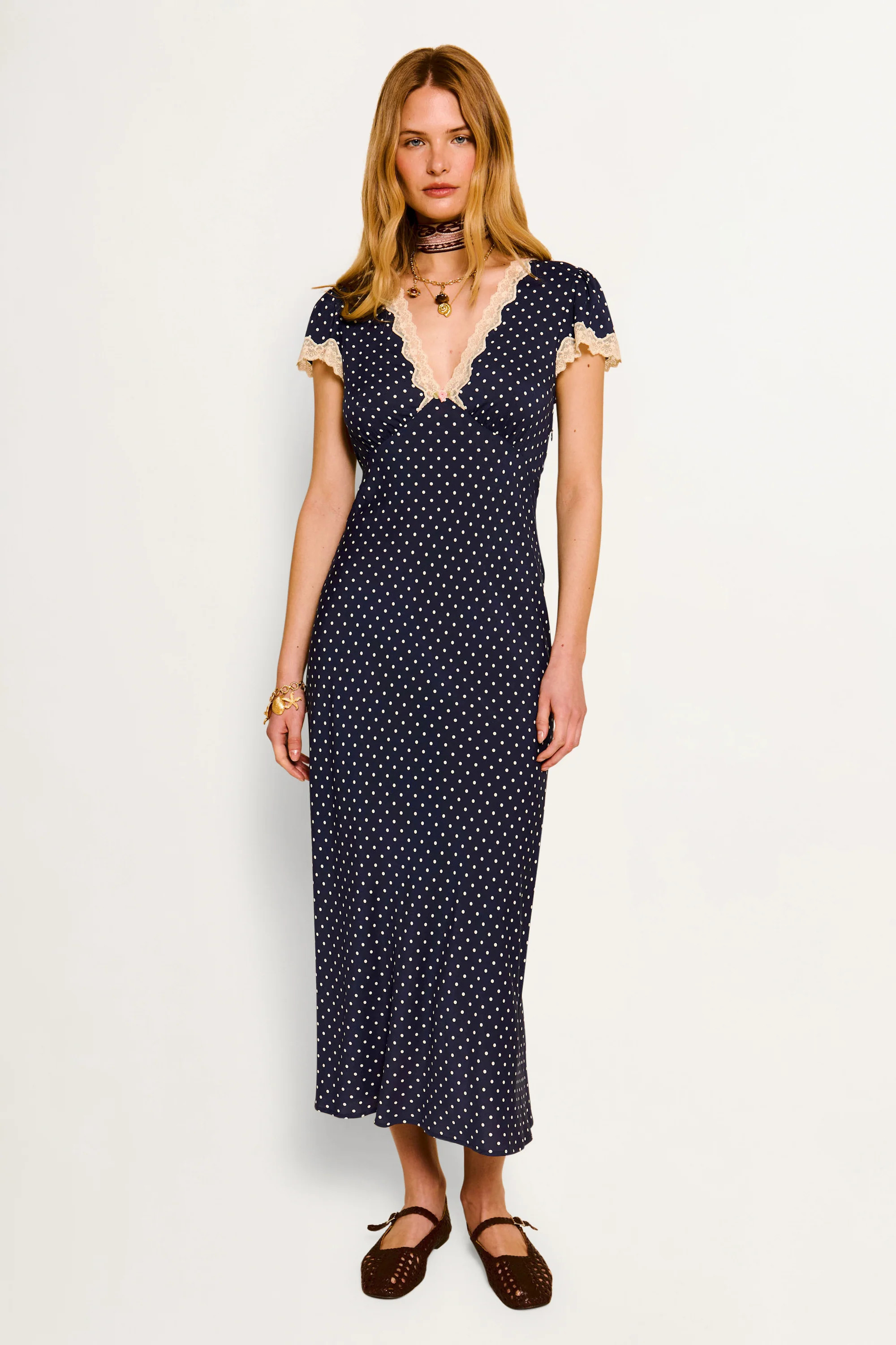 Clarice - Navy Polka Dot | Rixo