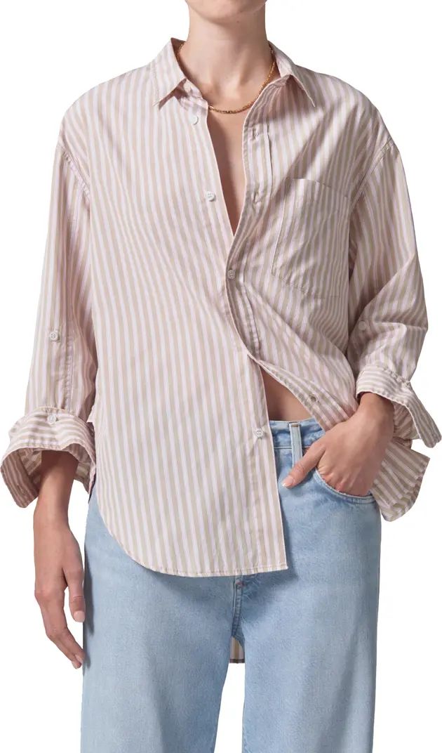 Kayla Mesa Stripe Oversize Button-Up Shirt | Nordstrom