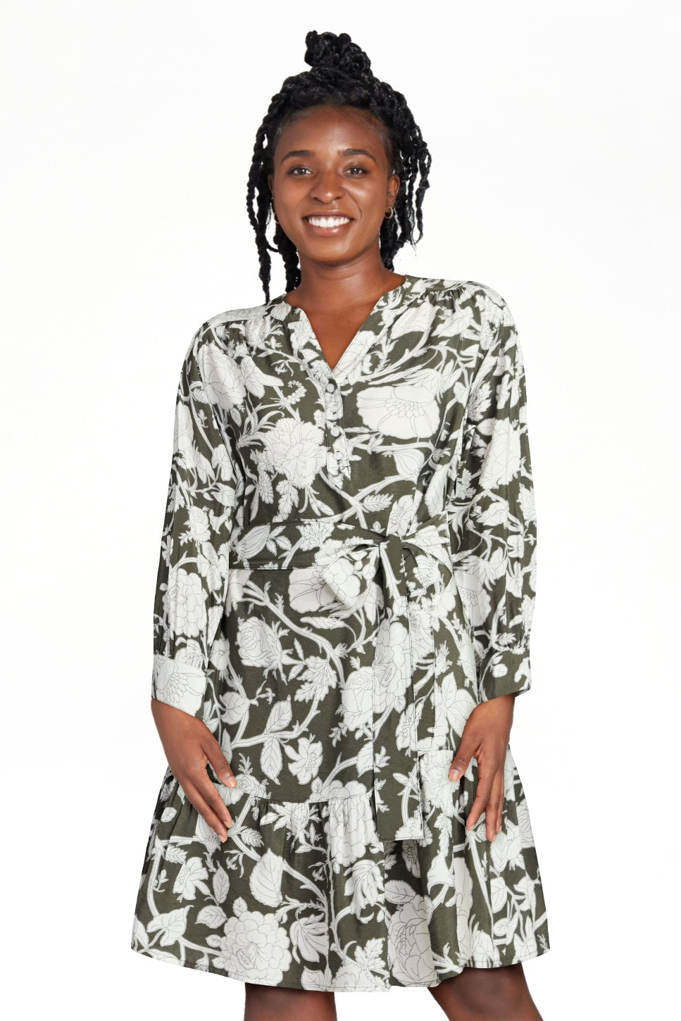 Time and Tru Women's Mini Shirtdress with Long Sleeves, Sizes XS-XXXL | Walmart (US)