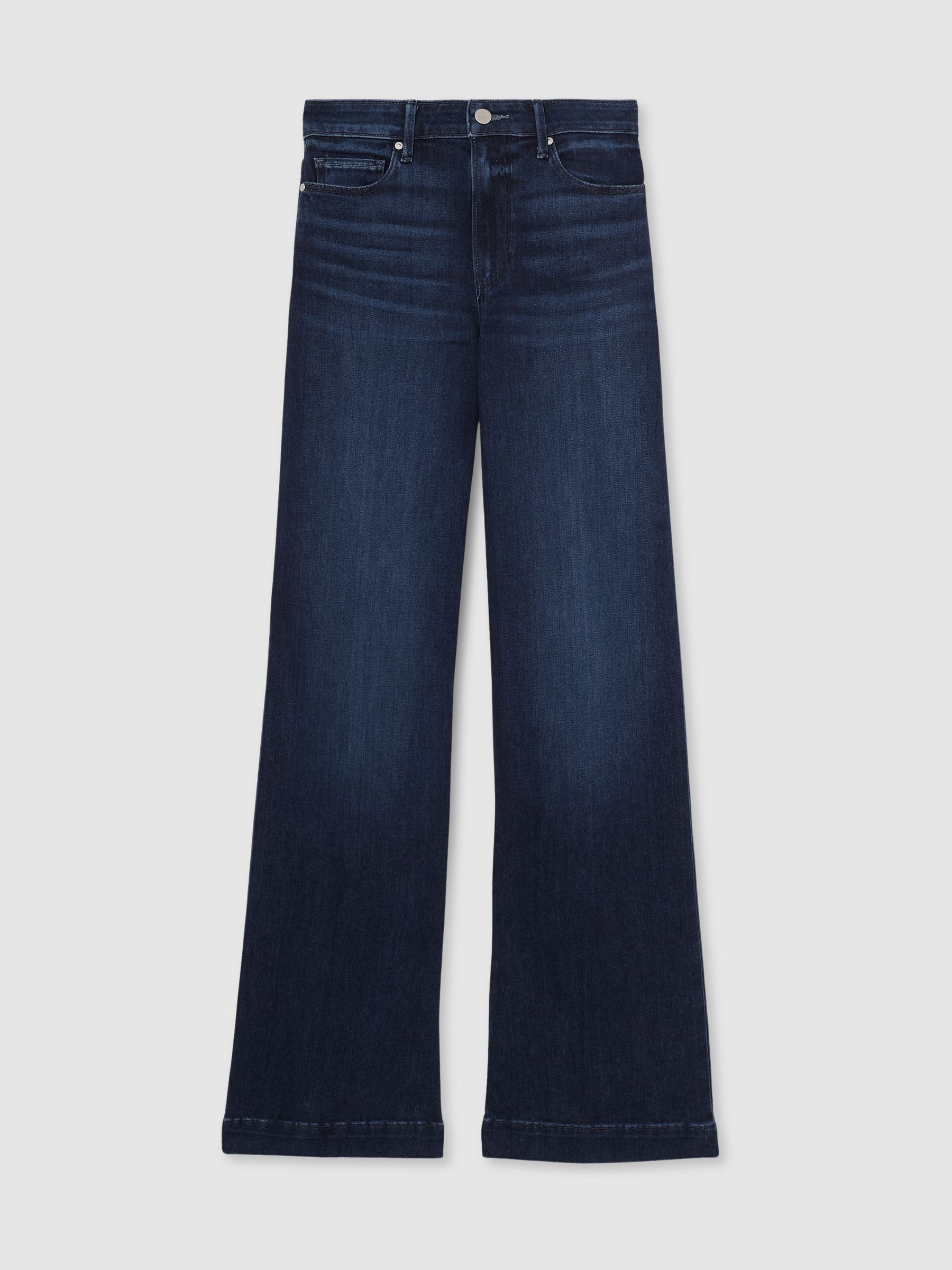 Paige 32” Wide-Leg Jeans in Navy Blue | Reiss US